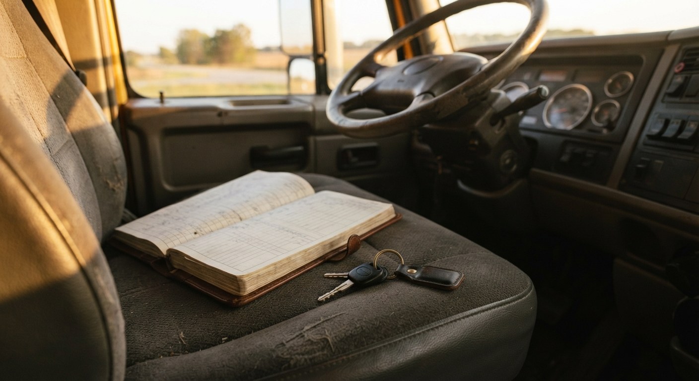 A driver completing an inspection